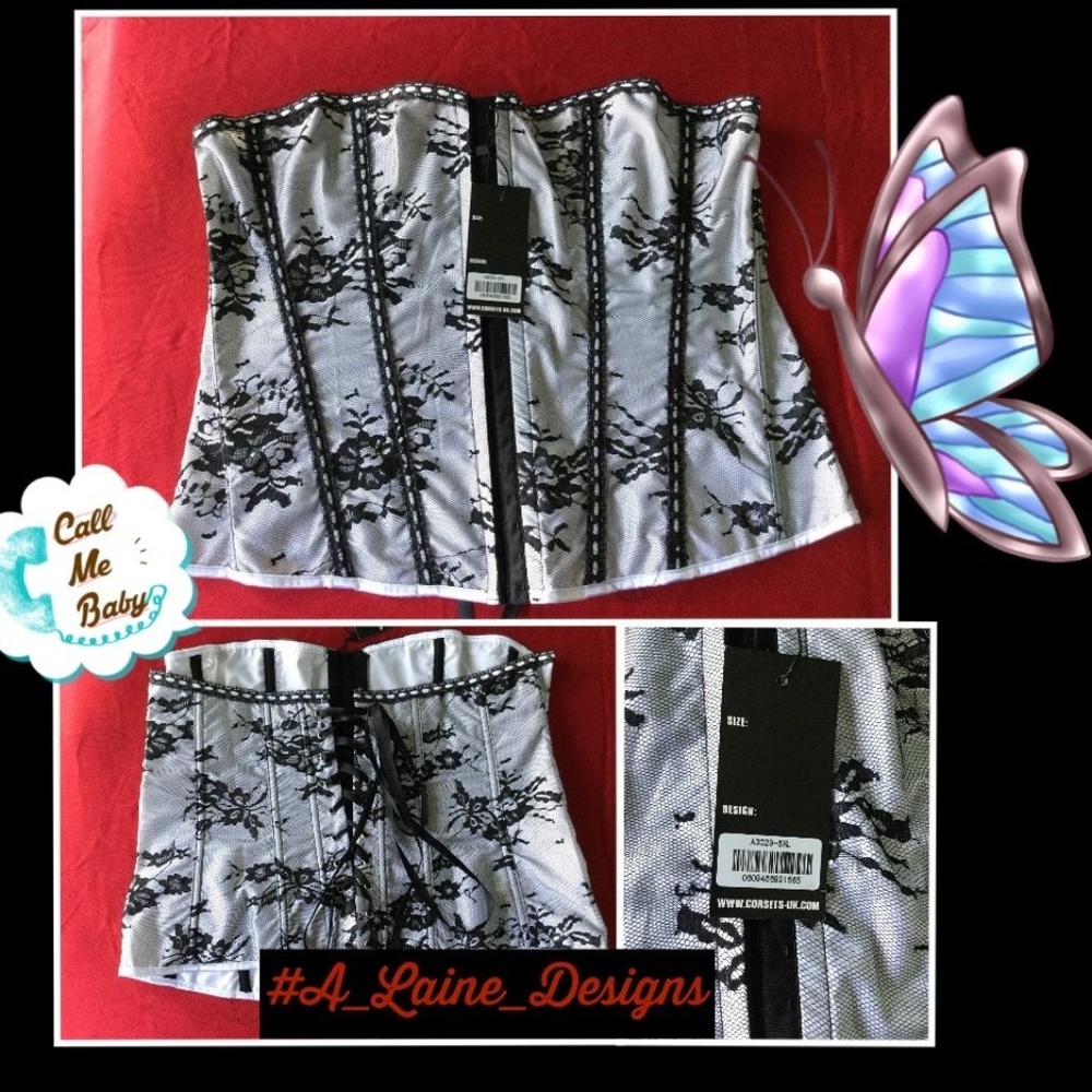 PRICE SLASHED! NWT Black & White Underbust Corset
